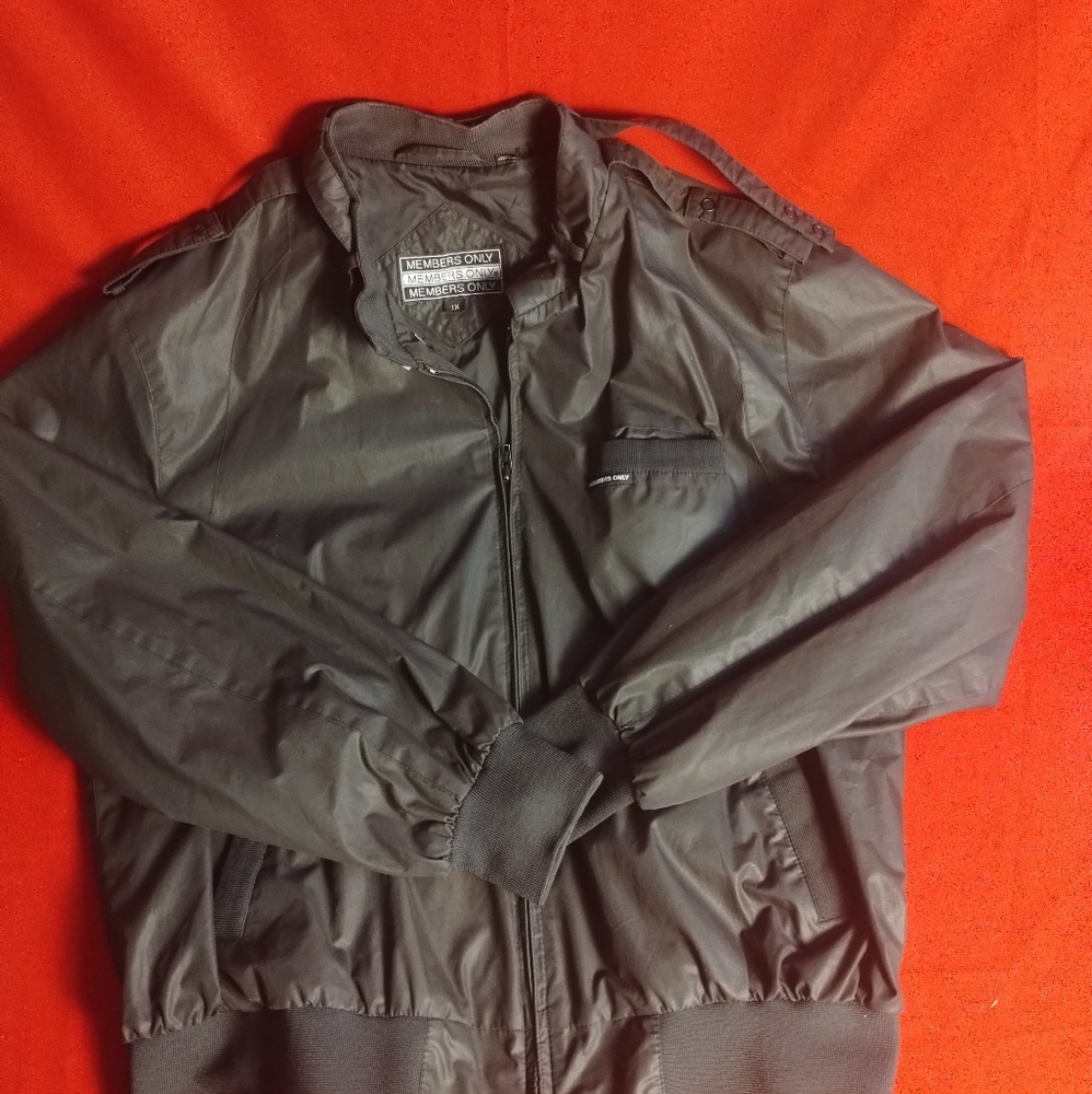 Members Only Black Bomber Jacket - Mens 1X